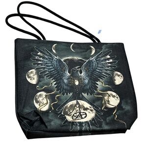 Canvas Tote Raven Moon Phases -NWT